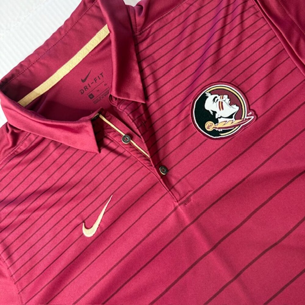 Florida State Seminoles Shirt Polo Men's XL Maroon FSU Football Nike Dri Fit